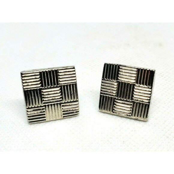 Square Design Silver Designer Cuff Links - Picture 1 of 8